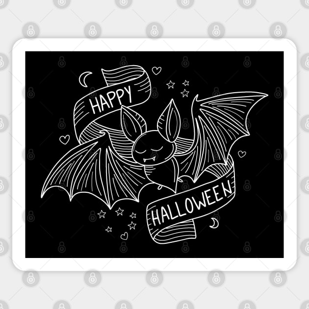 Cute Halloween Bat Sticker by valentinahramov